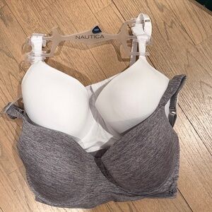 Nautica Women's White and Gray Bra Duo